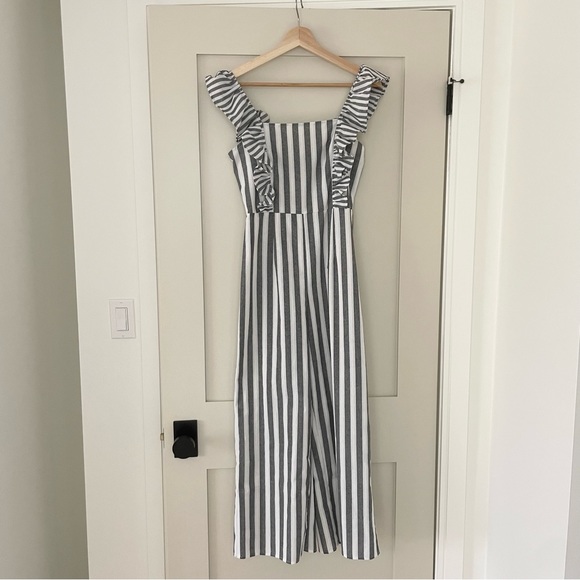 The Fifth Label FLORA STRIPE JUMPSUIT charcoal w white - Picture 4 of 6